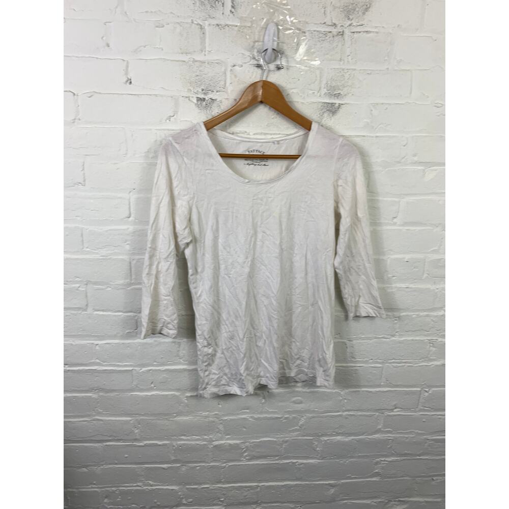 Fatface Women's Regular Fit Roundneck T-Shirt 3/4 Sleeve White Size 14 Plus